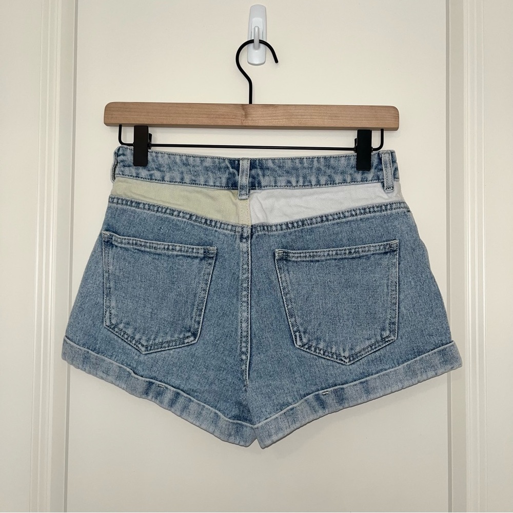 PacSun Pink, Blue, and Yellow Color-Block Mom Shorts - Picture 3 of 5